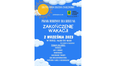 Piknik Rodzinny dla dzieci w Zajączkowie - plakat