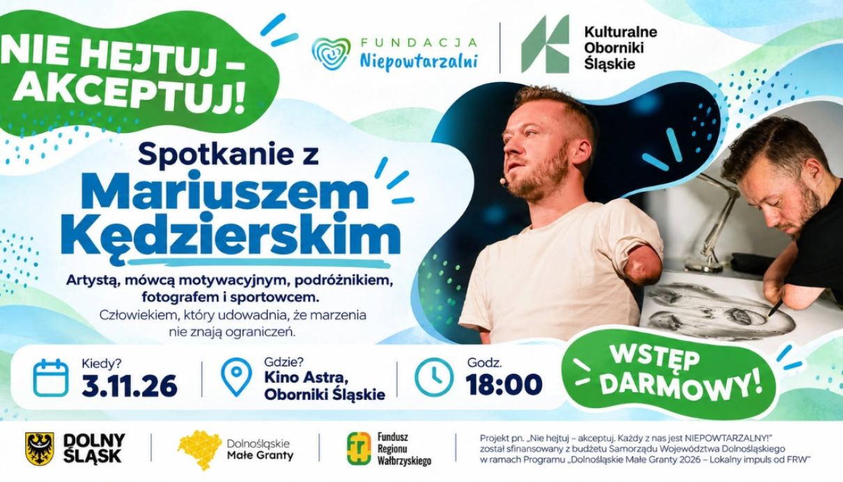 Spotkanie z Mariuszem Kędzierskim. Artystą i mówcą motywacyjnym