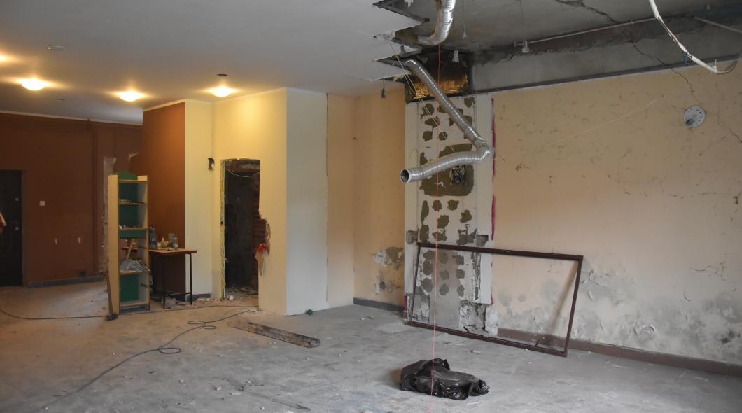 Zdjęcie przedstawiające remont dawnej świetlicy szkolnej w Siemianicach