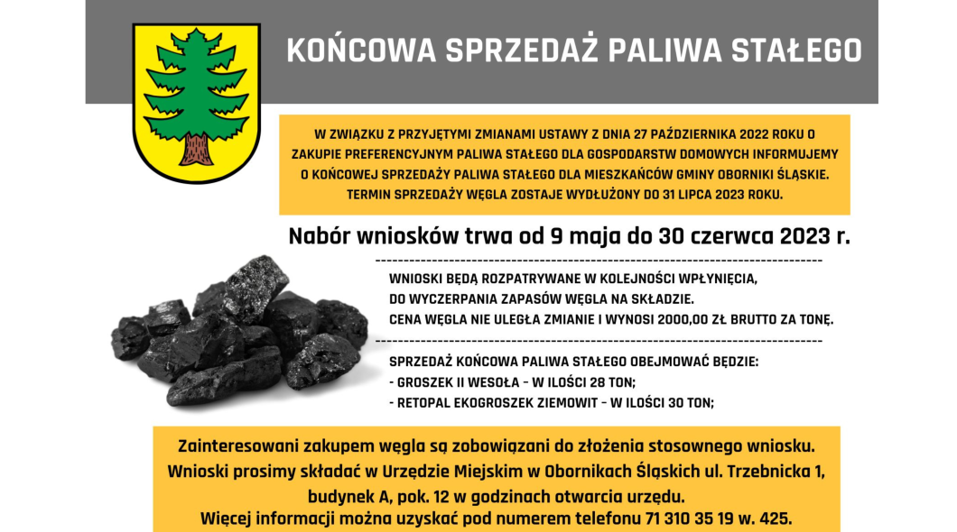 Końcowa sprzedaż paliwa stałego