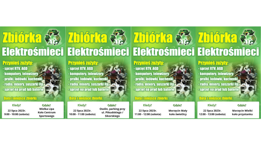 Zbiórka elektrośmieci na terenie naszej Gminy
