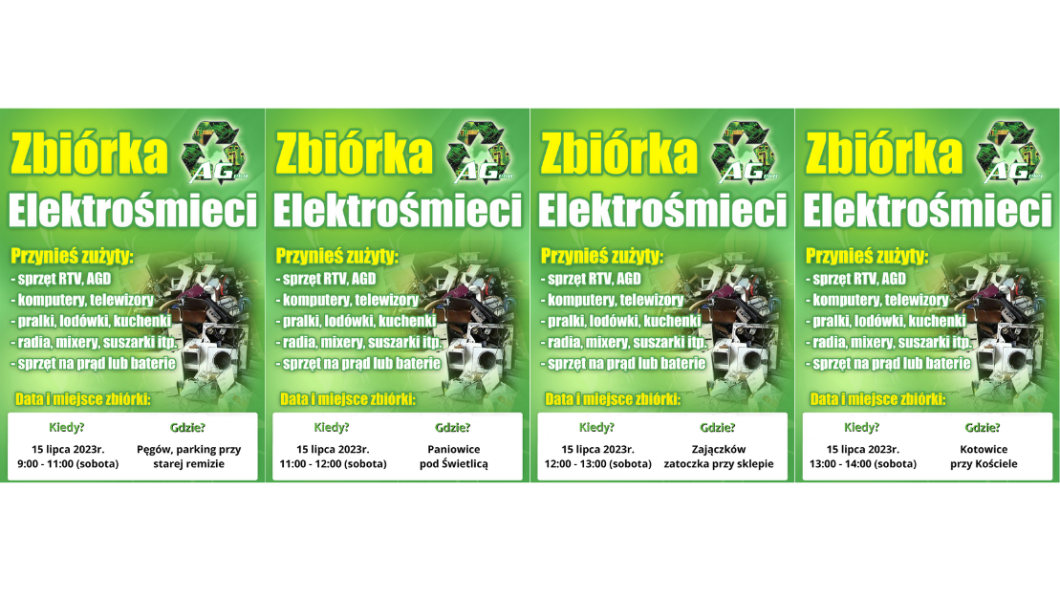 Zbiórka elektrośmieci na terenie naszej Gminy w lipcu