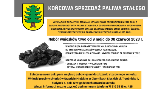 Końcowa sprzedaż paliwa stałego