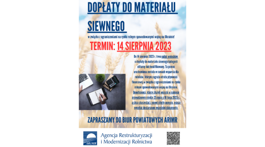 Dopłaty do materiału siewnego - plakat