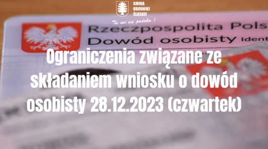 Ograniczenia związane ze składaniem wniosku o dowód osobisty